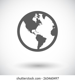 Earth. Single flat icon on white background. Vector illustration.