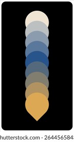 Earth to Sky Palette: Vertical Gradient of Organic Shapes from Warm Gold to Cool Blue and White – Ideal for Nature Themes, Digital Color Guides, and Serene Visuals.