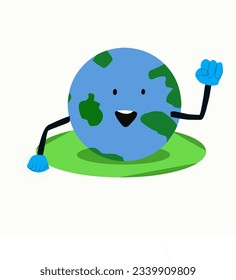 ilustración de vector feliz con sonrisa en la tierra