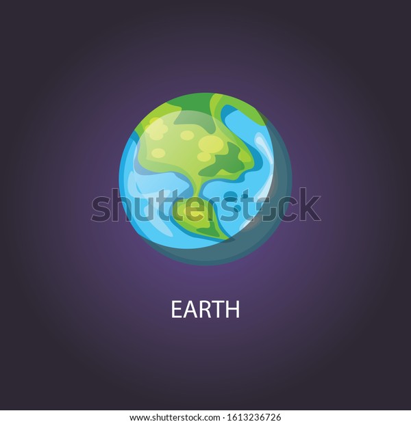 Earth, solar system planet. Vector\
illustration isolated on\
background