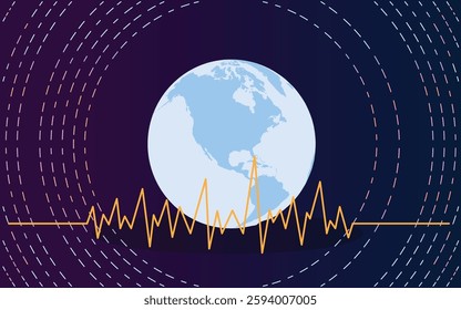 Earth sound wave graphic sound rhythm