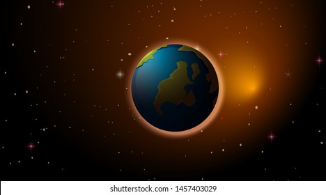 Earth in space background illustration