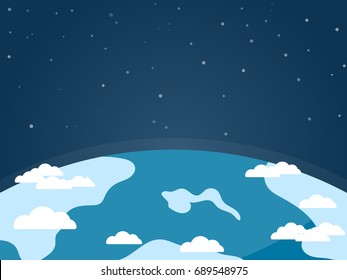 earth in space copy space background flat vector