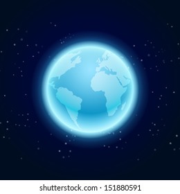 The earth in space. EPS10 vector.