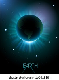 Tierra en el espacio, vector eps10