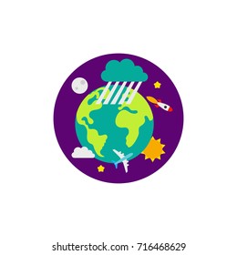 Earth in space icon