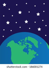 Earth in space with multiple stars 