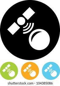 Earth space satellite - Vector icon isolated