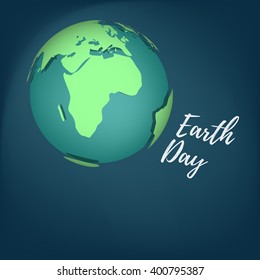 Earth in space with text "Earth Day"