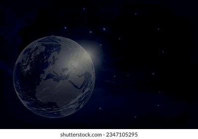 Earth and space vector background. Globe, universe, stars, world illustration. 