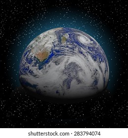 Earth in space vector. Elements of this vector furnished by NASA
