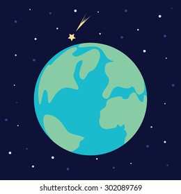 Earth in space. Vector illustration