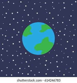 The Earth in space vector illustration