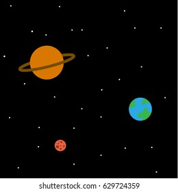 The Earth in space vector illustration