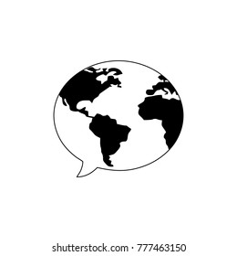 earth a speech bubble symbol