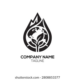 Earth Spire Community logo. This artistic logo shows a detailed earth globe integrated within a mountain peak, symbolizing environmental stewardship, sustainable natural resources, and stability in a compelling, refined visual structure appropriate for conservation groups, eco-tourism agencies, wilderness research centers, or outdoor lifestyle brands committed to protecting and celebrating the planet.