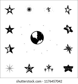 earth and stars icon. Stars icons universal set for web and mobile