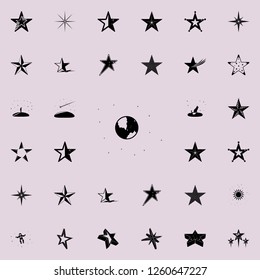 earth and stars icon. Stars icons universal set for web and mobile