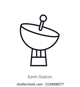 Earth Station icon. Outline style icon design isolated on white background
