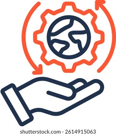 Earth Stewardship Icon Color Line Vector Illustration