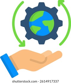 Earth Stewardship Icon Flat Vector Illustration