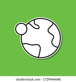 Das Symbol auf der Erde. Einfache dünne Linie, Umrissvektor für Cartooning Space Icons für ui und ux, Website oder mobile Anwendung