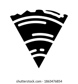 vector de icono de glifo de estructura terrestre. signo de estructura terrestre. símbolo de contorno aislado ilustración negra