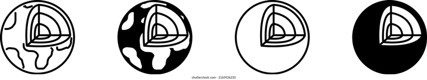 Earth structure icon , vector illustration