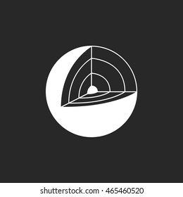 Earth structure symbol sign simple icon on background