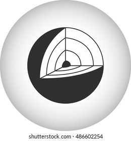 Earth structure symbol sign simple icon on background