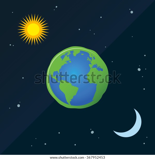 Earth Sun Moon Universe Vector Illustration Stock Vector (Royalty Free ...