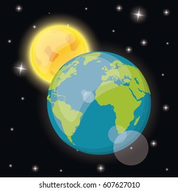 earth sun space dark