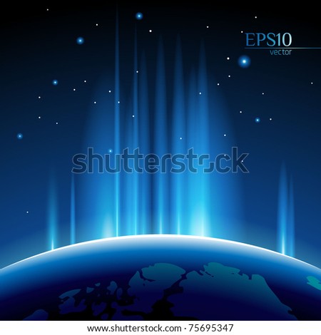 Earth and sunrise in space