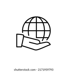 icono de trazo editable de compatibilidad terrestre, icono de trazo inteligente