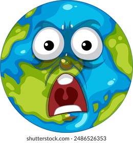 Earth with a surprised facial expression