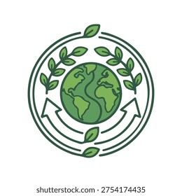 Earth surrounded by green leaves