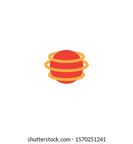 Earth and surrounding circles, vector symbol design