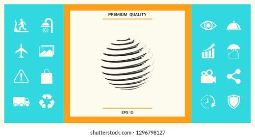 Earth symbol logo. Graphic elements for your design