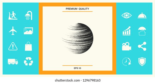 Earth symbol logo. Graphic elements for your design