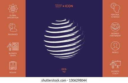 Earth symbol logo. Graphic elements for your design