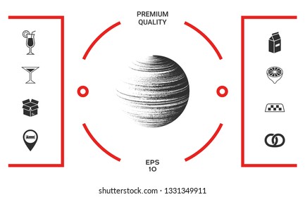 Earth symbol logo. Graphic elements for your design
