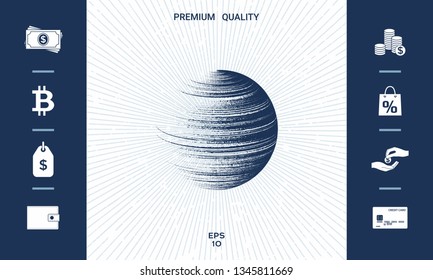 Earth symbol logo. Graphic elements for your design