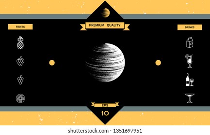 Earth symbol logo. Graphic elements for your design