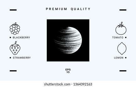 Earth symbol logo. Graphic elements for your design