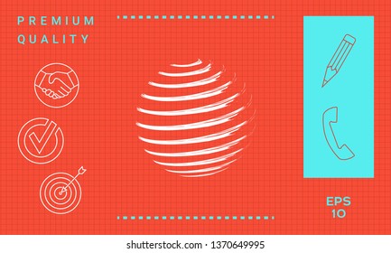 Earth symbol logo. Graphic elements for your design