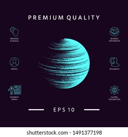Earth symbol logo. Graphic elements for your design