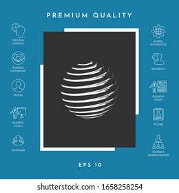 Earth symbol logo. Graphic elements for your design