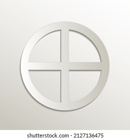 Earth symbol, planets symbols icon, card paper 3D natural vector