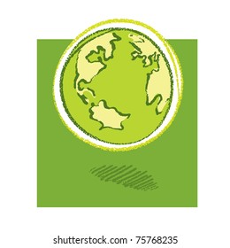 Earth symbol,  simple painterly style