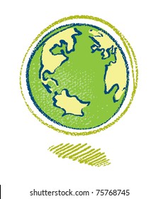 Earth symbol, simple painterly style